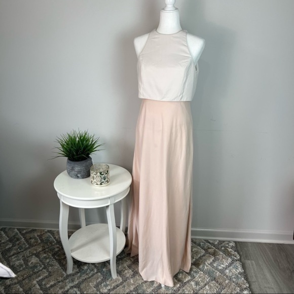 Jill Jill Stuart woman’s pale pink flared halter top maxi dress size 6 - Picture 9 of 13